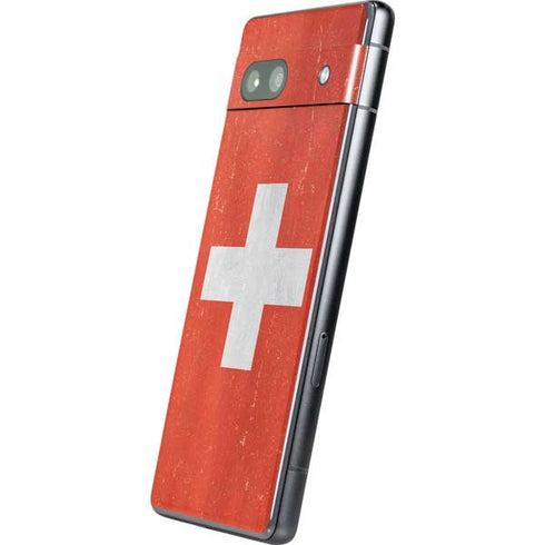 Switzerland Flag Distressed Google Pixel 7a Skin